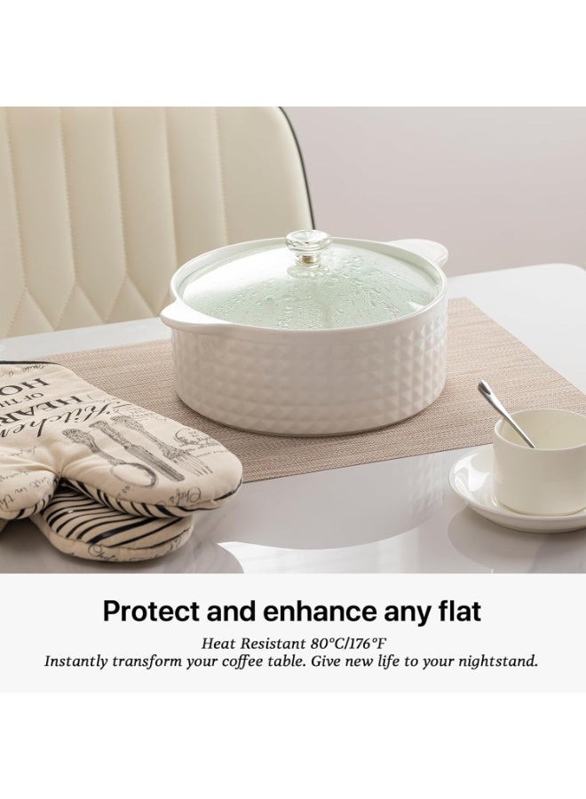 CLENEA PVC Woven Placemats, 4 PCS Wipeable Indoor/Outdoor Table Mats, Washable Place Mats, eat Resistant Table Placemats, for Dining Table, Set of 4-Beige - Image 5